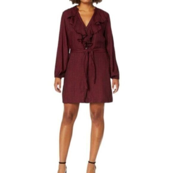 NWT Paige | Rumba Red & Black Plaid Isabelle Mini Dress Size XS - Picture 1 of 15